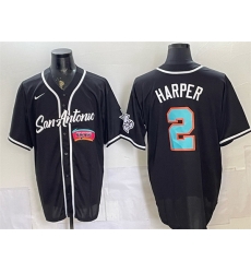 Men San Antonio Spurs  2 Dylan Harper Black Stitched Baseball Jersey