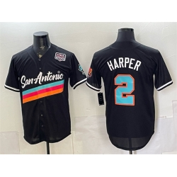 Men San Antonio Spurs  2 Dylan Harper Black USA 250  Patch City Edition Stitched Baseball Jersey