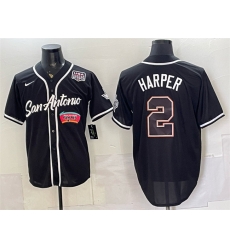 Men San Antonio Spurs 2 Dylan Harper Black USA 250 Patch Stitched Baseball Jersey Men San Antonio Spurs 2 Dylan Harper Black USA 250 Patch Stitched Baseball Jersey