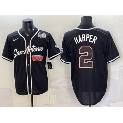 Men San Antonio Spurs  2 Dylan Harper Black USA 250  Patch Stitched Baseball Jersey