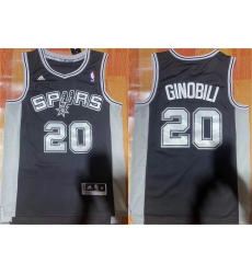 Men San Antonio Spurs 20 Manu Ginobili Black Stitched Basketball Jersey