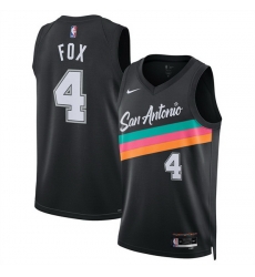 Men San Antonio Spurs 4 De 27Aaron Fox Black 2025 26 City Edition Stitched Basketball Jersey