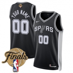 Men San Antonio Spurs Active Player Custom Black 2026 Finals Patch Icon Edition Stitched Basketball Jersey