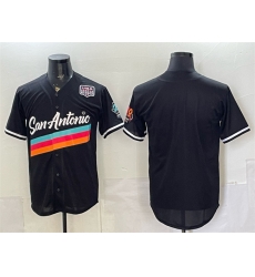 Men San Antonio Spurs Blank Black USA 250  Patch City Edition Stitched Baseball Jersey