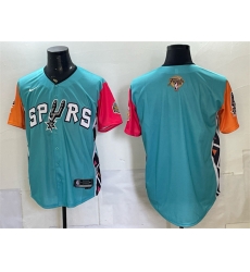 Men San Antonio Spurs Blank Teal 2026 Finals Patch Stitched Baseball Jersey