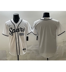 Men San Antonio Spurs Blank White Stitched Baseball Jersey Men San Antonio Spurs Blank White Stitched Baseball Jersey