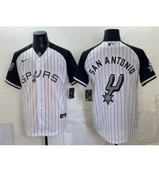 Men San Antonio Spurs Team Big Logo White Stitched Baseball Jerseys Men San Antonio Spurs Team Big Logo White Stitched Baseball Jerseys