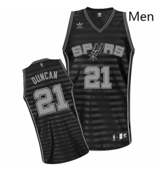 Mens Adidas San Antonio Spurs 21 Tim Duncan Swingman BlackGrey Groove NBA Jersey