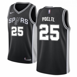 Mens Nike San Antonio Spurs 25 Jakob Poeltl Swingman Black NBA Jersey Icon Edition 