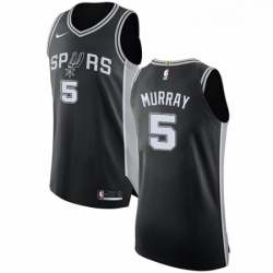 Mens Nike San Antonio Spurs 5 Dejounte Murray Authentic Black Road NBA Jersey Icon Edition