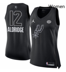 Womens Nike Jordan San Antonio Spurs 12 LaMarcus Aldridge Swingman Black 2018 All Star Game NBA Jersey