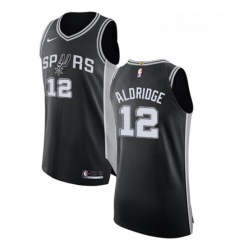 Youth Nike San Antonio Spurs 12 LaMarcus Aldridge Authentic Black Road NBA Jersey Icon Edition