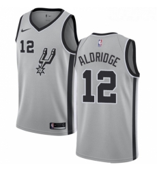 Youth Nike San Antonio Spurs 12 LaMarcus Aldridge Authentic Silver Alternate NBA Jersey Statement Edition