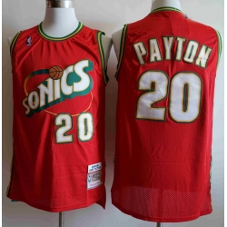 Men Seattle SuperSonics Gary Payton 20 Red Mitchell Ness Jersey