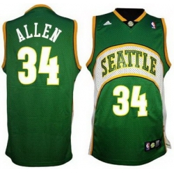 Seattle Supersonics 34# Ray Allen Soul Swingman Green Jersey