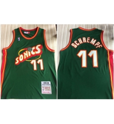 Supersonics 11 Detlef Schrempf Green 1995 96 Hardwood Classics Swingman Jersey