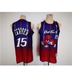 Men Toronto Raptors 15 Vince Carter Purple Red Throwback Stitched Jersey