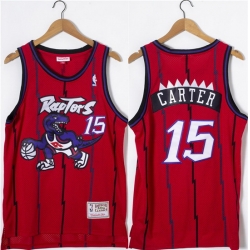 Men Toronto Raptors 15 Vince Carter Red Throwback Stitched Jersey