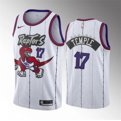 Men Toronto Raptors 17 Garrett Temple White Classic Edition Stitched Basketball Jersey