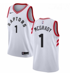 Mens Nike Toronto Raptors 1 Tracy Mcgrady Authentic White NBA Jersey Association Edition