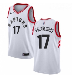 Mens Nike Toronto Raptors 17 Jonas Valanciunas Authentic White NBA Jersey Association Edition