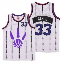 Raptors 33 Marc Gasol White Logo Retro Jersey 5