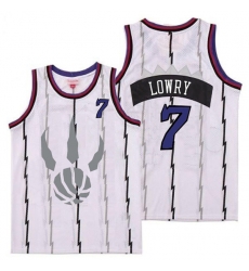 Raptors 7 Kyle Lowry White Gray Logo Retro Jersey 6