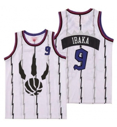 Raptors 9 Serge Ibaka White Throwback Jersey