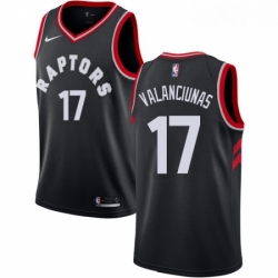 Womens Nike Toronto Raptors 17 Jonas Valanciunas Authentic Black Alternate NBA Jersey Statement Edition