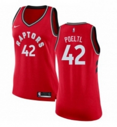 Womens Nike Toronto Raptors 42 Jakob Poeltl Authentic Red Road NBA Jersey Icon Edition