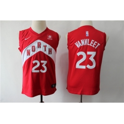 Raptors 23 Fred Vanvleet Red Youth Earned Edition Nike Swingman Jersey