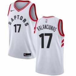 Youth Nike Toronto Raptors 17 Jonas Valanciunas Authentic White NBA Jersey Association Edition