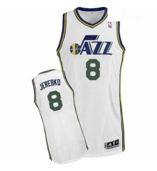 Mens Adidas Utah Jazz 8 Jonas Jerebko Authentic White Home NBA Jersey 