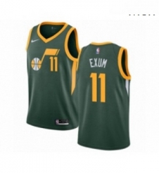 Mens Nike Utah Jazz 11 Dante Exum Green Swingman Jersey Earned Edition