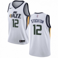 Mens Nike Utah Jazz 12 John Stockton Authentic NBA Jersey Association Edition