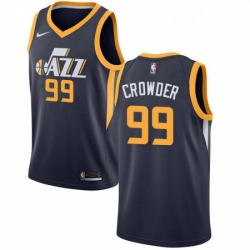 Mens Nike Utah Jazz 99 Jae Crowder Swingman Navy Blue Road NBA Jersey Icon Edition 