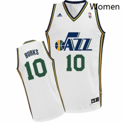 Womens Adidas Utah Jazz 10 Alec Burks Swingman White Home NBA Jersey