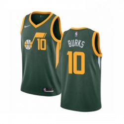 Womens Nike Utah Jazz 10 Alec Burks Green Swingman Jersey Earned Edition