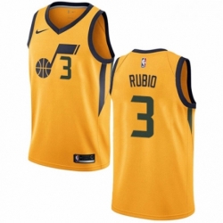 Womens Nike Utah Jazz 3 Ricky Rubio Authentic Gold NBA Jersey Statement Edition 