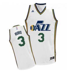 Youth Adidas Utah Jazz 3 Ricky Rubio Swingman White Home NBA Jersey 