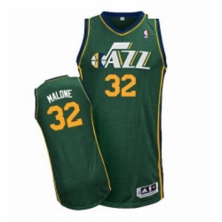 Youth Adidas Utah Jazz 32 Karl Malone Authentic Green Alternate NBA Jersey