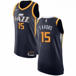 Youth Nike Utah Jazz 15 Derrick Favors Authentic Navy Blue Road NBA Jersey Icon Edition