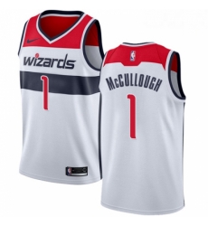 Mens Nike Washington Wizards 1 Chris McCullough Swingman White Home NBA Jersey Association Edition