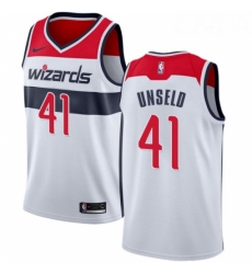 Mens Nike Washington Wizards 41 Wes Unseld Authentic White Home NBA Jersey Association Edition