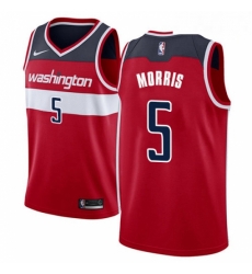 Mens Nike Washington Wizards 5 Markieff Morris Swingman Red Road NBA Jersey Icon Edition 