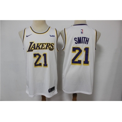 Lakers 21 J R  Smith White Nike Swingman Jersey