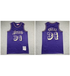 Lakers 34 Shaquille O 27Neal Purple 1996 97 Hardwood Classics Jersey