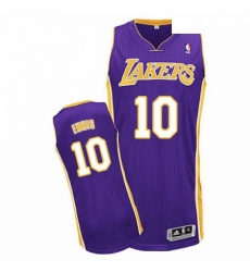 Mens Adidas Los Angeles Lakers 10 Tyler Ennis Authentic Purple Road NBA Jersey