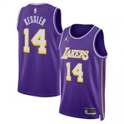 Mens Los Angeles Lakers #14 Walker Kessler Purple Stitched NBA Jersey