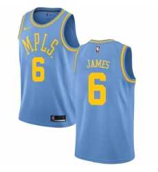 Women Nike Los Angeles Lakers 6 LeBron James Royal Blue Women NBA Swingman Hardwood Classics Jersey